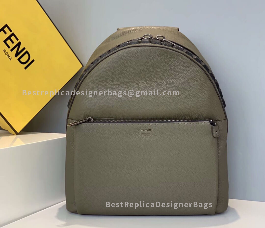 Fendi Green Leather Backpack 2263